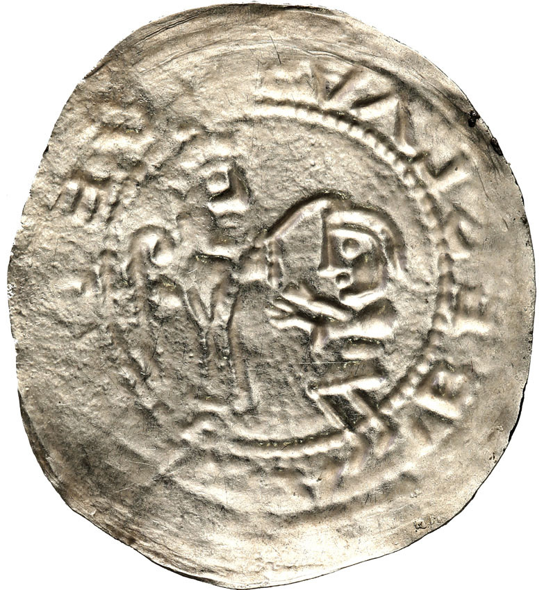 Bolesław III Krzywousty (1102-1138) Brakteat protekcyjny, 1135-1138